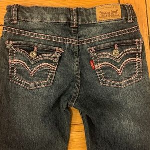 Levi's boot cut jeans PINK seams 6